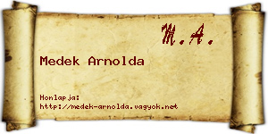 Medek Arnolda névjegykártya